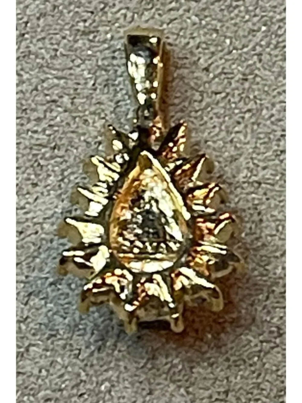 Vintage 60s Signed Roman Gold Tone Faux Pearl Cabochon Rhinestone Teardrop Penda